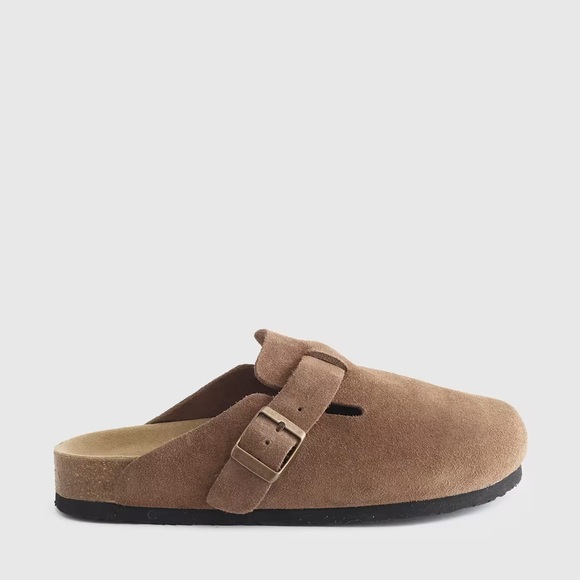 Quince Shoes - Quince Water Repellent Suede Clog Mule Color Cafe Size 9